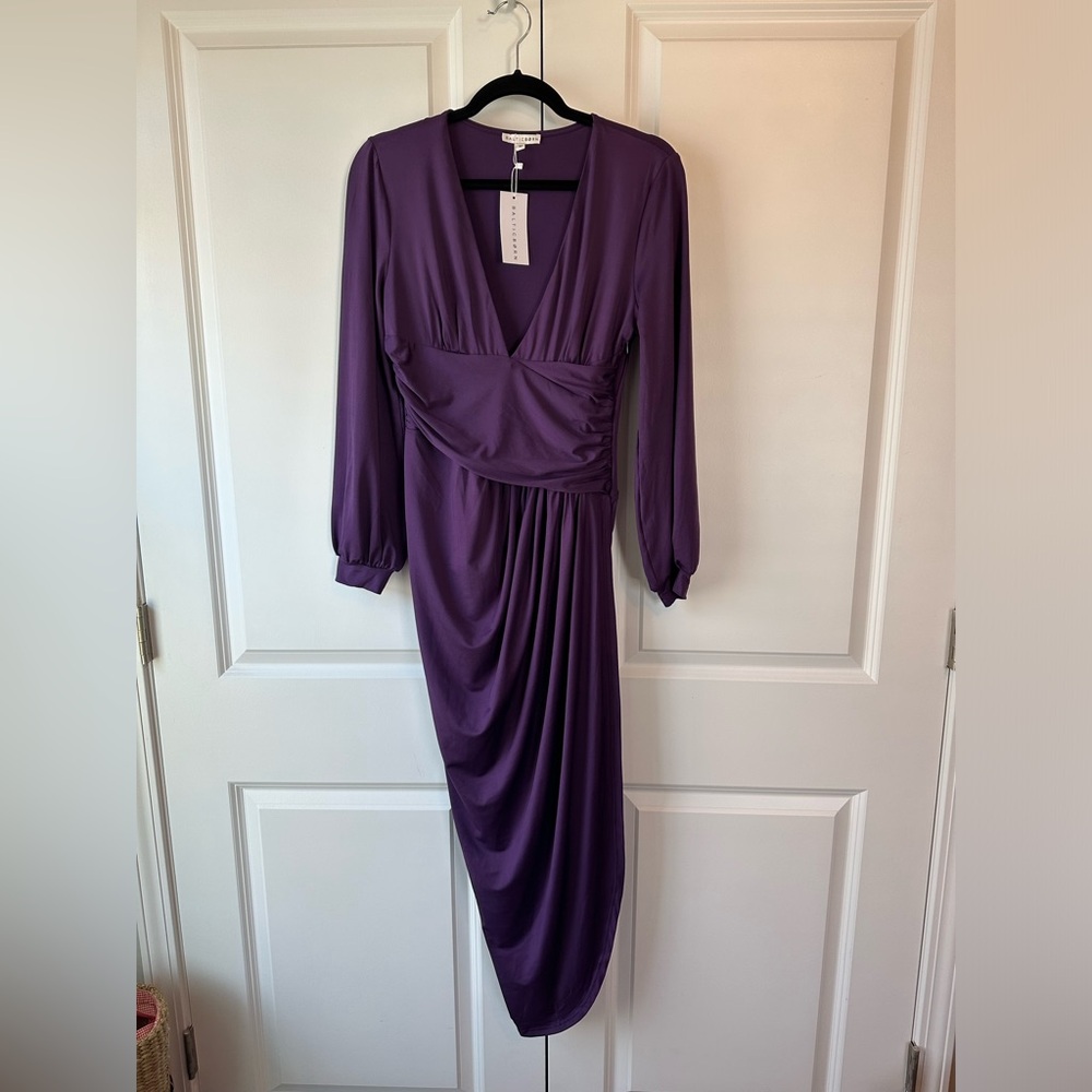 Baltic Born Women’s Torino Ruched Midi Dress Purple NWT (Size M)